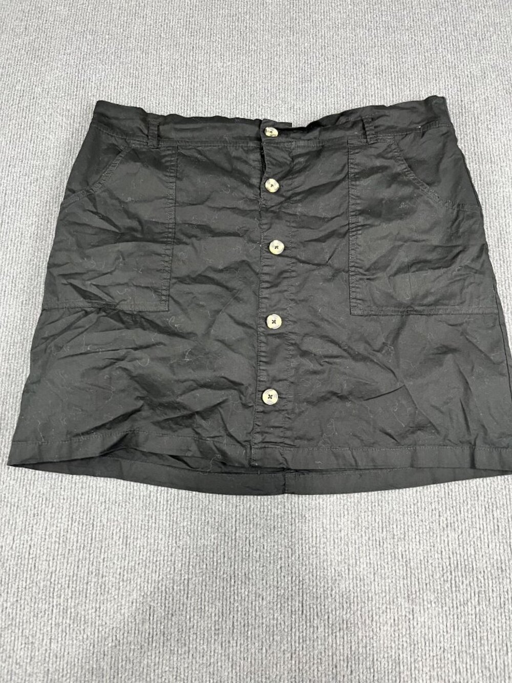Dash Womens Black Button-Front Mini Skirt with Pockets L